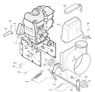 Frame Diagram and Parts List for C950-52313-1 2004 Briggs and Stratton Snow Blower